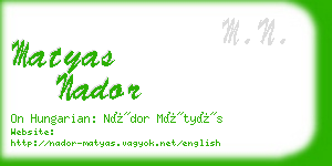 matyas nador business card